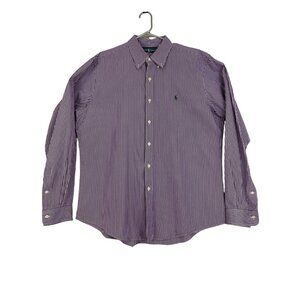 Ralph Lauren Shirt Men's Extra‎ Large Long Sleeve Button-Down Striped Purple